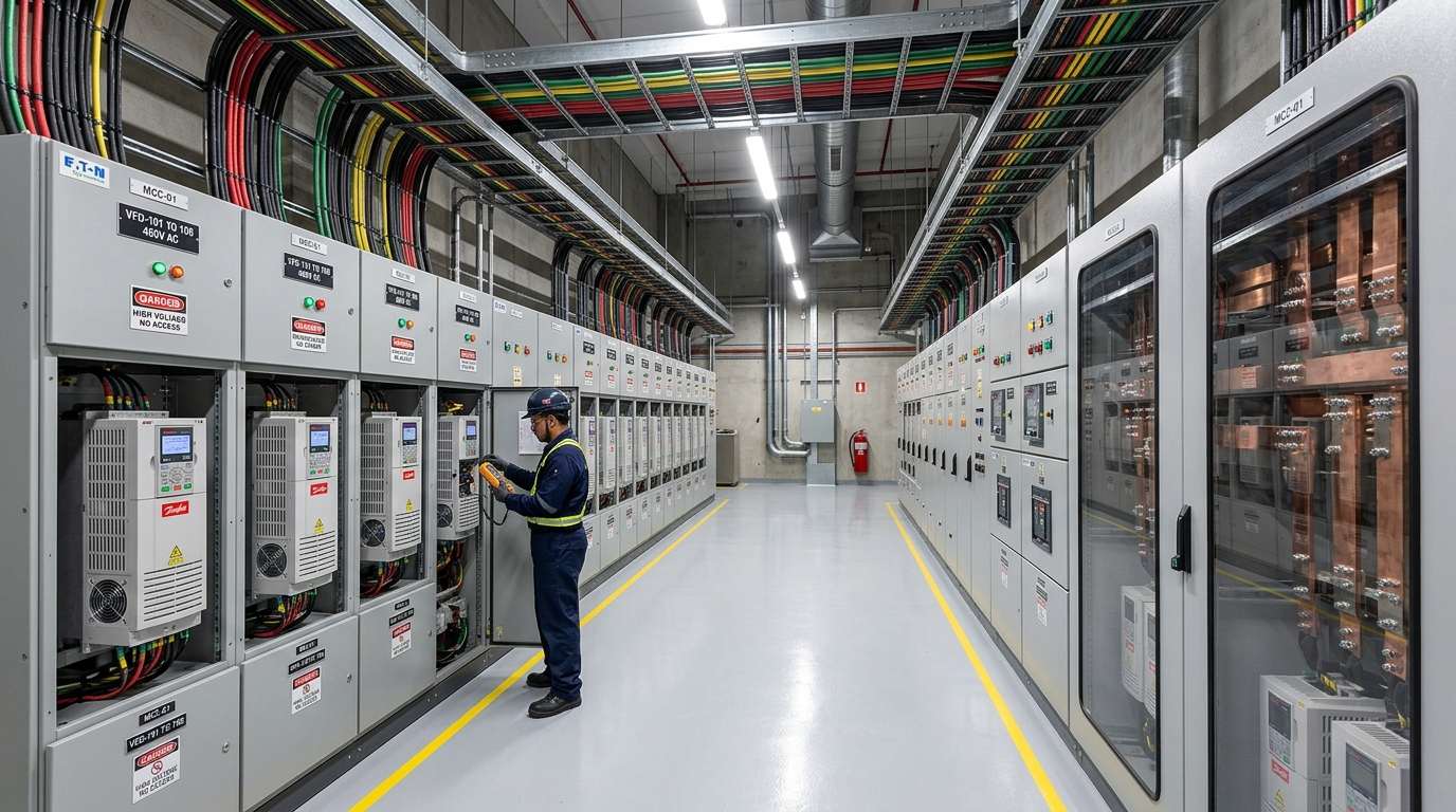 MCC motor kontrol merkezi ve Danfoss VFD invertör panoları