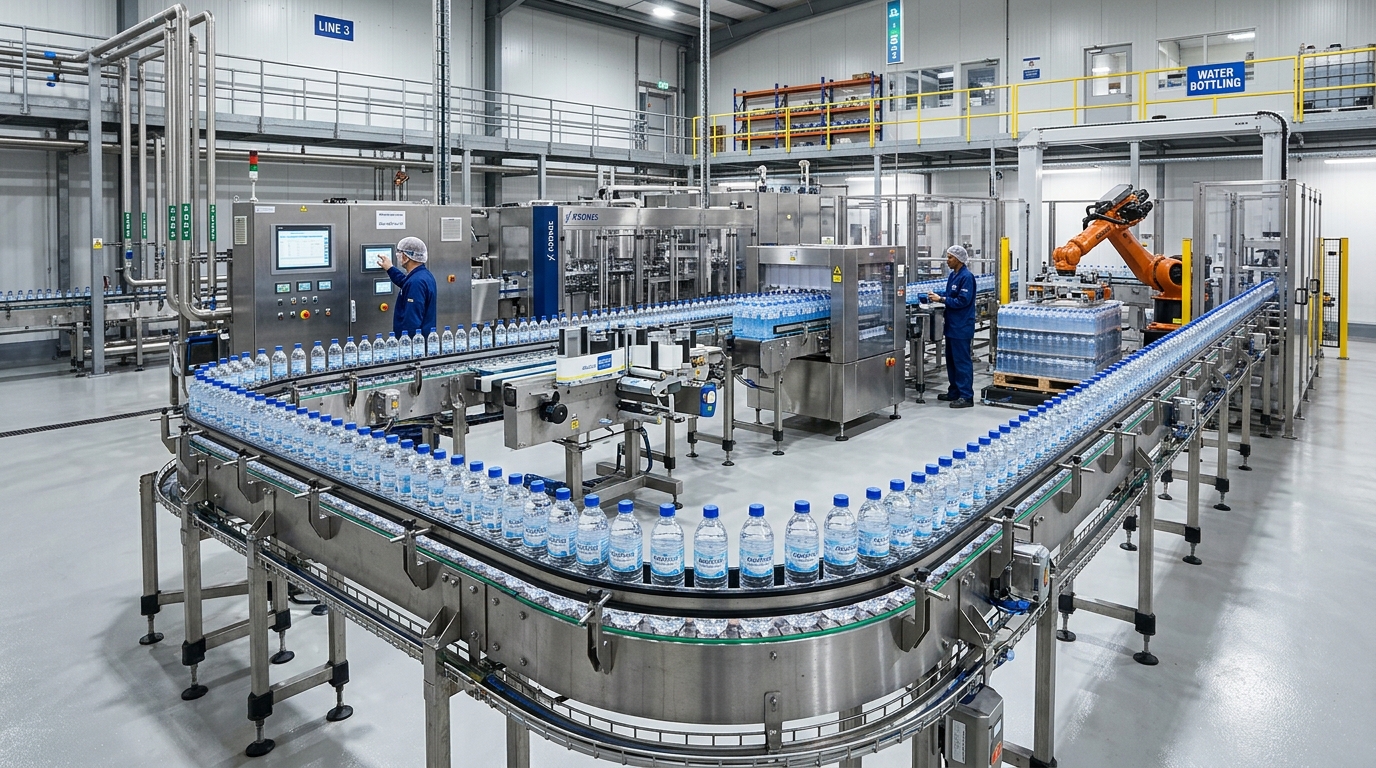 Endüstriyel su dolum ve paketleme hattı kontrol sistemleri